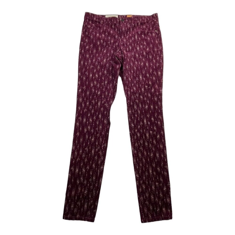 Anthropologie Pilcro Serif Corduroy Skinny Pants size‎ 31 Tall Burgundy